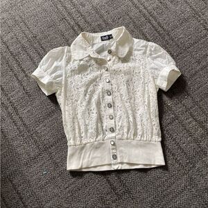 Dolce & Gabbana White Lace Blouse